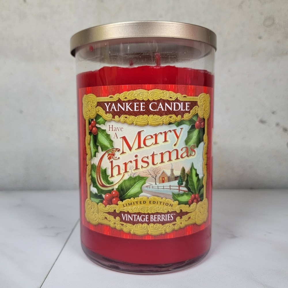 Yankee Candle Have a‎ Merry Christmas 20 oz jar berries never burned NEW Limited